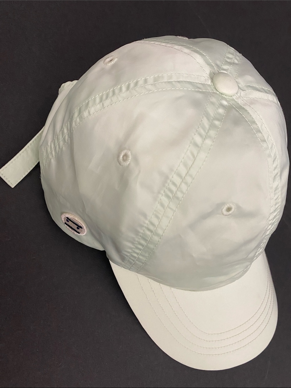 TORY BURCH SPORT Grump Satin Pale Mint Baseball Cap Hat Baller Tennis - Picture 4 of 9